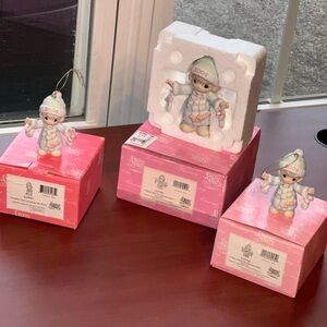 Precious Moments 2004 Pink and White Figurine Set
